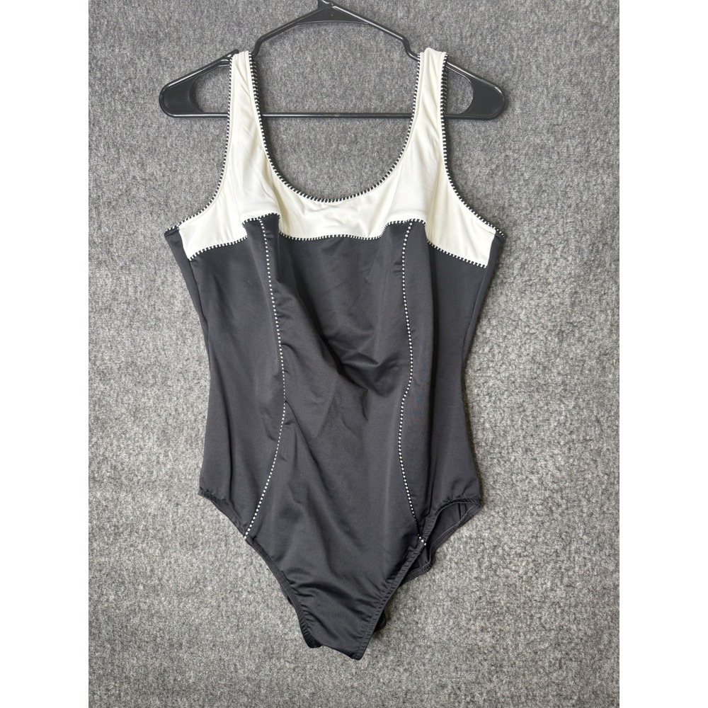 Miraclesuit Womens Black White Colorblock One Piece Swimsuit 18DD Underwire USA - Picture 2 of 12